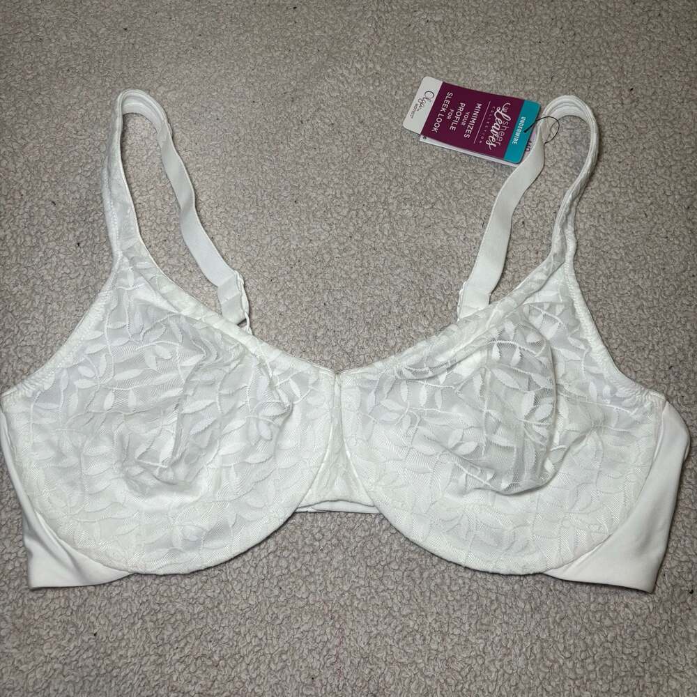 Olga by Warner's Sheer Leaves Full-Figure Minimizer Bra 35519 - White